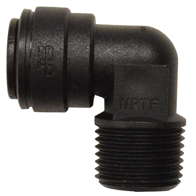 (image for) John Guest PP480823E Male Connector Elbow 1/4 QC x 3/8 MPT (10) - Click Image to Close
